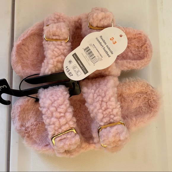New! Wonder Nation Sherpa Slipper Sandals - Picture 4 of 7